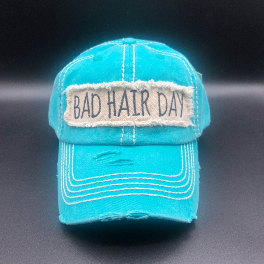 Bad Hair Day Vintage Ball Cap Turquoise - Picture 2 of 3